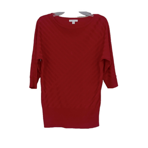 new york & company red sweater with 3/4 sleeve